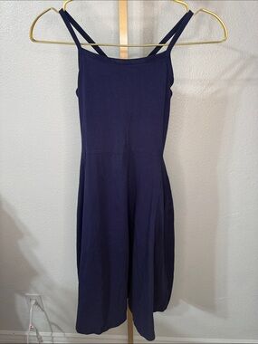 Pact Navy Midi Dress with shelf bra and pockets- Size XXS